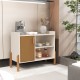 Aparador Buffet Multiuso com Porta e Nichos para Sala de Estar Cozinha Café Bar 75x79x38cm