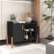 Aparador Buffet Multiuso com Porta e Nichos para Sala de Estar Cozinha Café Bar 75x79x38cm