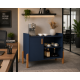 Aparador Buffet Multiuso com Porta e Nichos para Sala de Estar Cozinha Café Bar 75x79x38cm AZUL