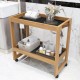 Carrinho Organizador Multiuso com Rodízios 2 Prateleiras para Banheiro Lavanderia Cozinha 67x65x35cm