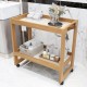 Carrinho Organizador Multiuso com Rodízios 2 Prateleiras para Banheiro Lavanderia Cozinha 67x65x35cm