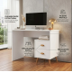 Escrivaninha Mesa Escritório Nicho Compacta 2 Gavetas Luxo BRANCO