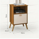Mesa Cabeceira Quarto Luxo Suporte Casal Solteiro Luxo Mdp CANELA/OFFWHITE