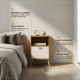 Mesa Cabeceira Quarto Luxo Suporte Casal Solteiro Luxo Mdp CANELA/OFFWHITE