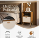 Mesa Cabeceira Quarto Luxo Suporte Casal Solteiro Luxo Mdp CANELA/OFFWHITE