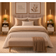 Mesa Cabeceira Quarto Luxo Suporte Casal Solteiro Luxo Mdp CANELA/OFFWHITE