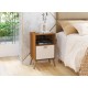 Mesa Cabeceira Quarto Luxo Suporte Casal Solteiro Luxo Mdp CANELA/OFFWHITE