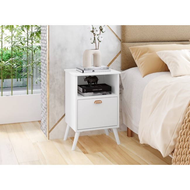 Mesa Cabeceira Quarto Luxo Suporte Casal Solteiro Luxo Mdp BRANCO
