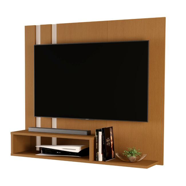 Painel para TV até 50” Pompéia | Sofisticação e Praticidade para sua Sala! Nature/offwhite