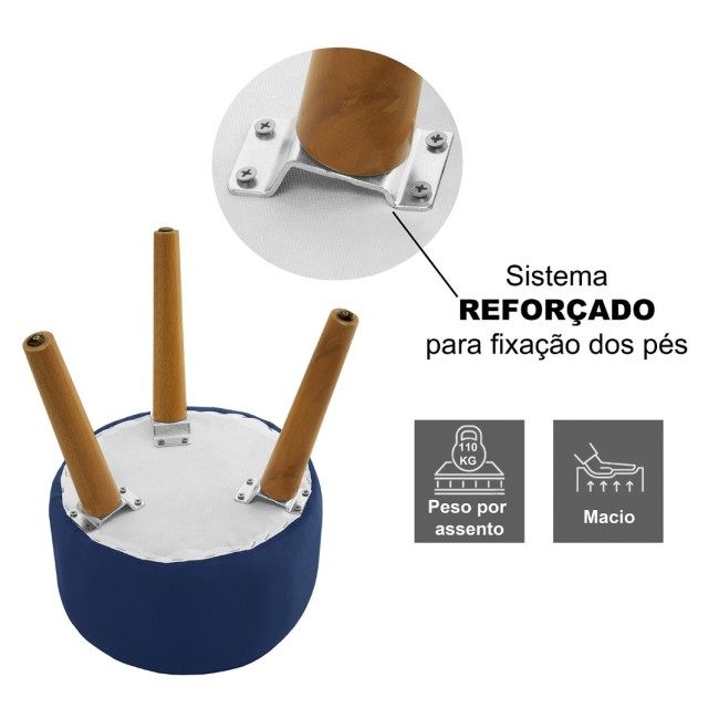 Puff com pés reforçados Azul