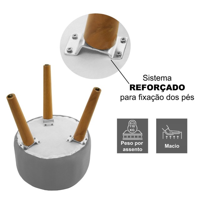 Puff com pés reforçados Cinza