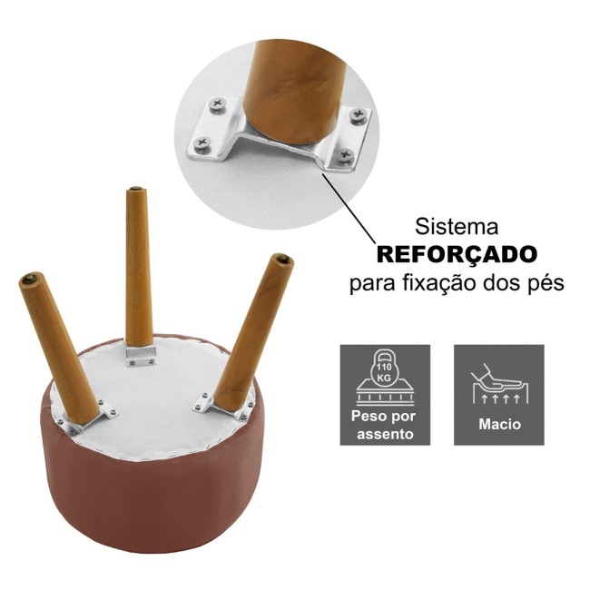Puff com pés reforçados Ferrugem
