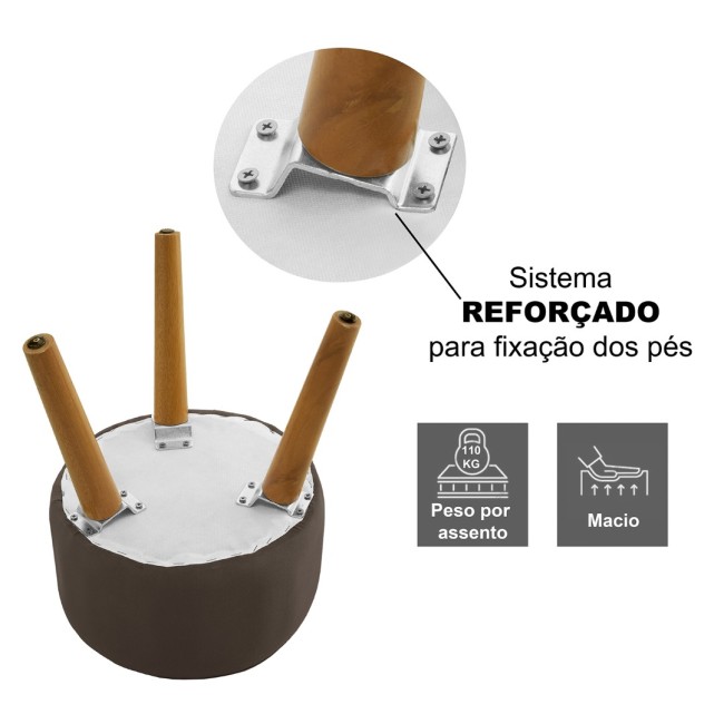 Puff com pés reforçados Marrom