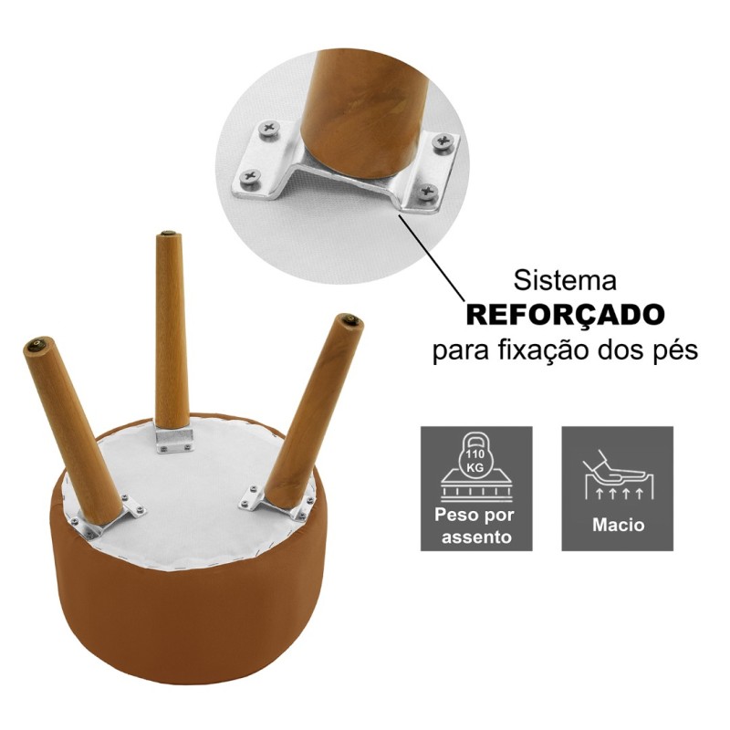 Puff com pés reforçados Terra Cota