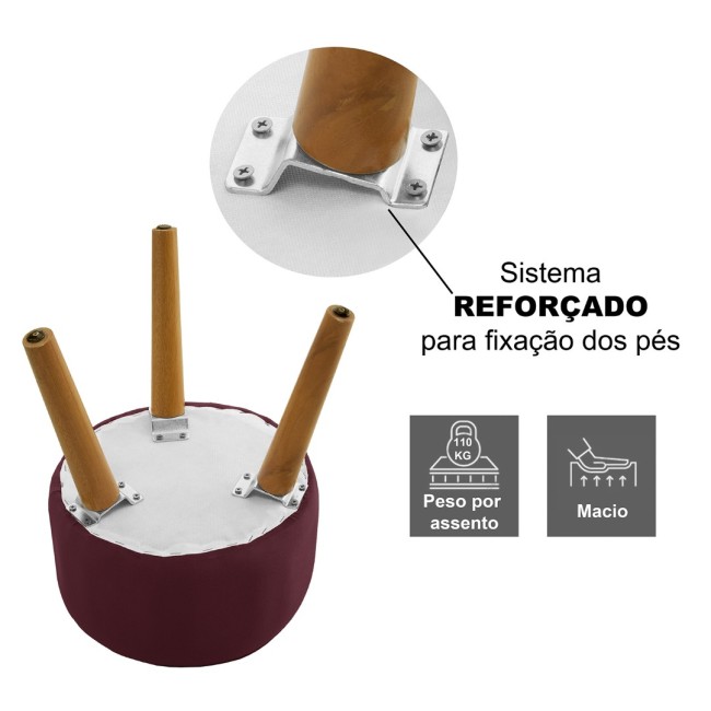 Puff com pés reforçados Vinho