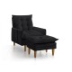 Poltrona khali com Puff PRETO