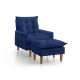 Poltrona khali com Puff AZUL 