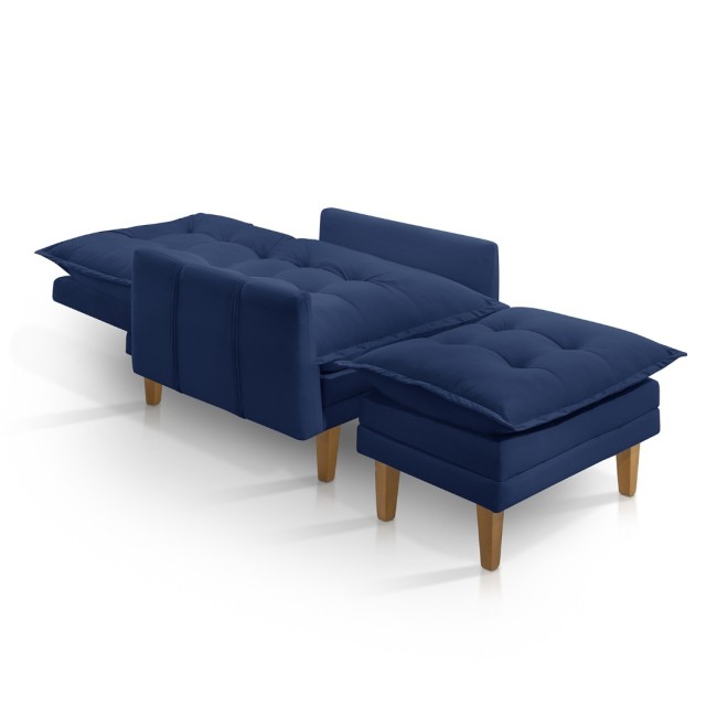 Poltrona khali com Puff AZUL 