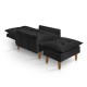 Poltrona khali com Puff PRETO