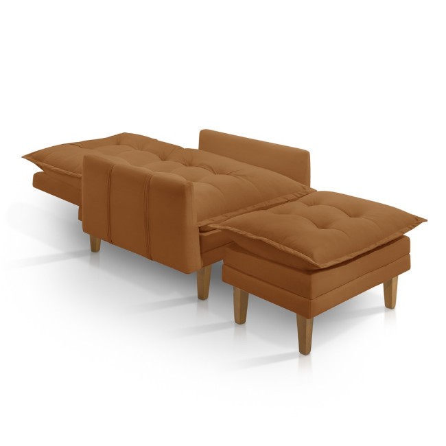 Poltrona khali com Puff Terracota