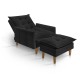 Poltrona khali com Puff PRETO