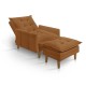Poltrona khali com Puff Terracota