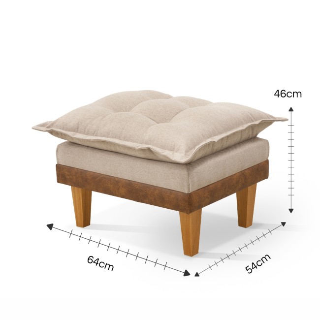 Poltrona Reclinavel Com Puff e corino