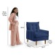 Poltrona khali com Puff AZUL 