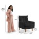 Poltrona khali com Puff PRETO
